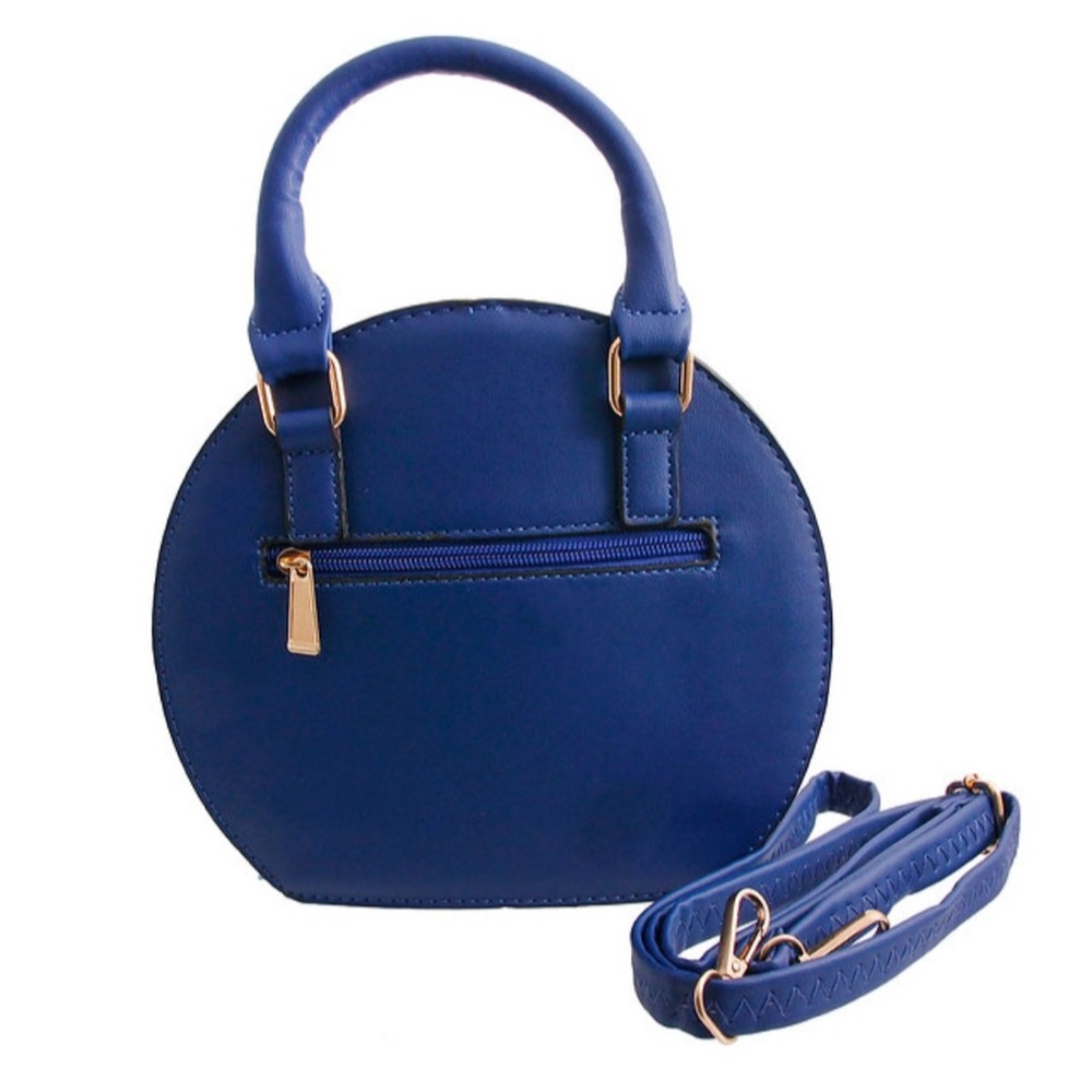 The Blue Rounded Rose Handbag - Picture 5 of 5
